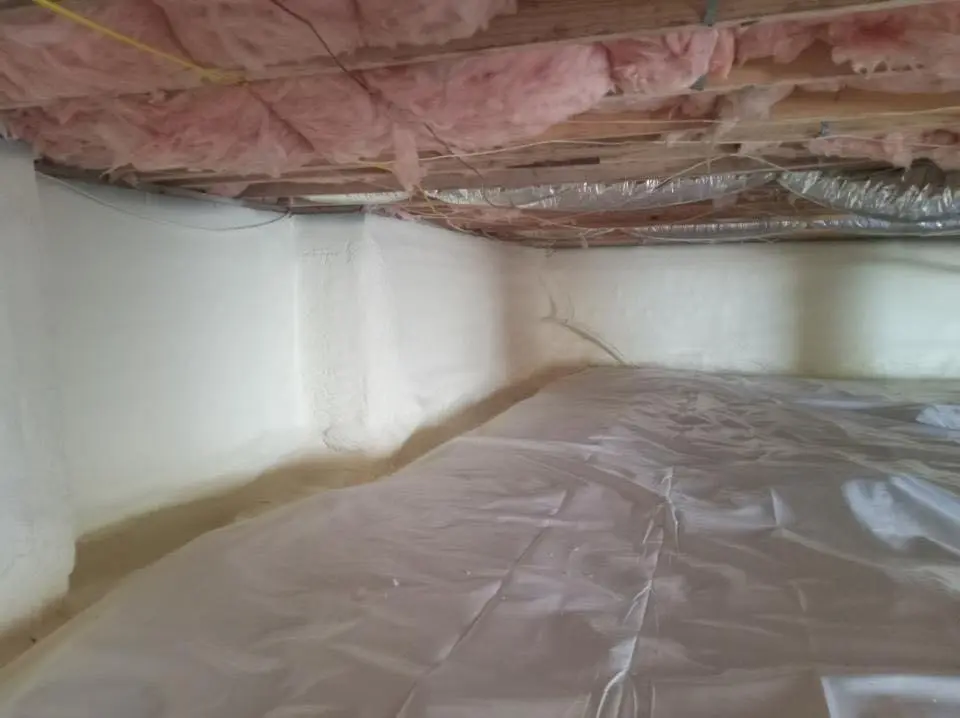 Crawl space encapsulation with closed-cell spray foam for Attic Insulation in Waseca